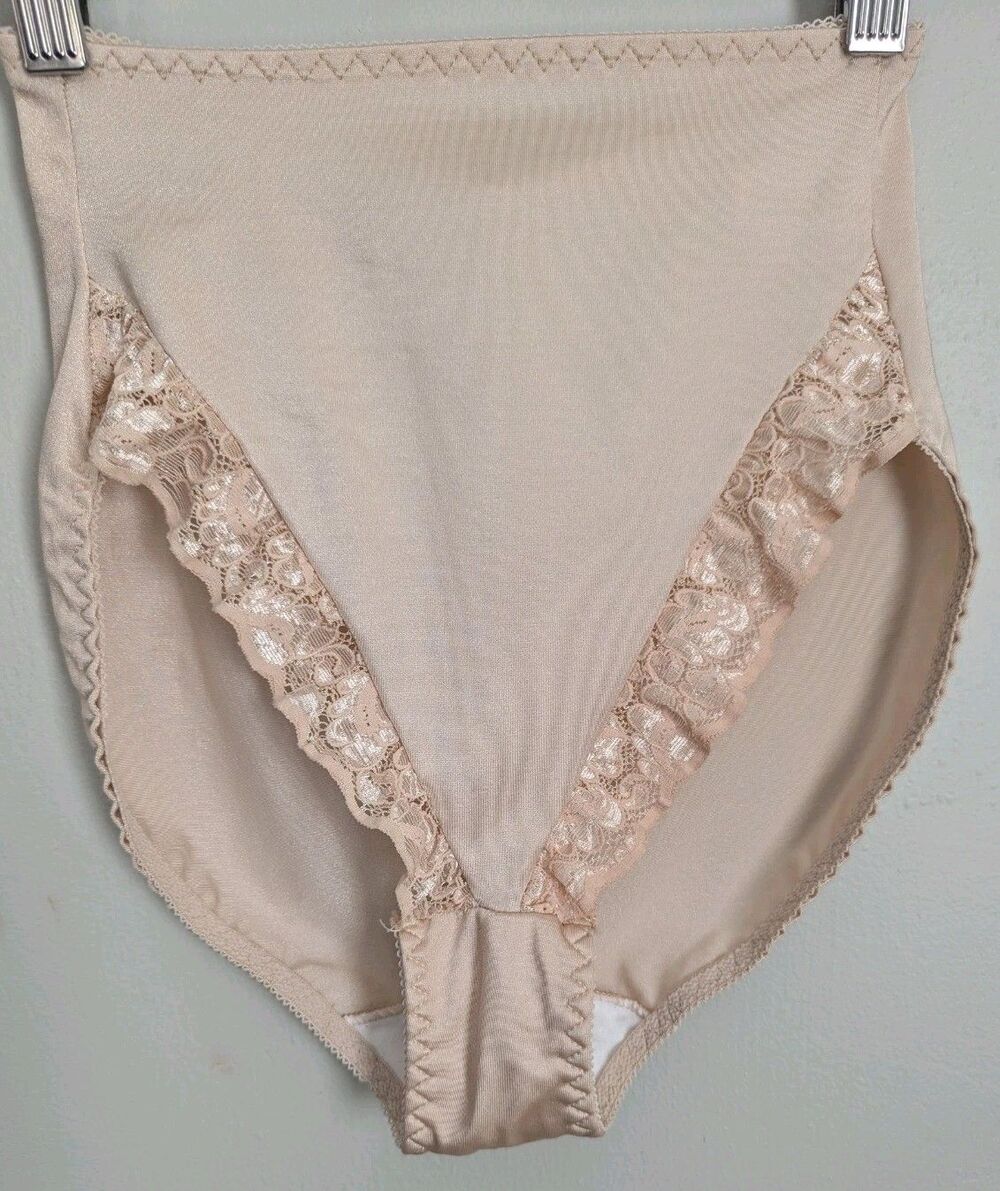 WHISPER SOFT Vintage Shapewear Panties High Waist Control High Cut Brief Sz M